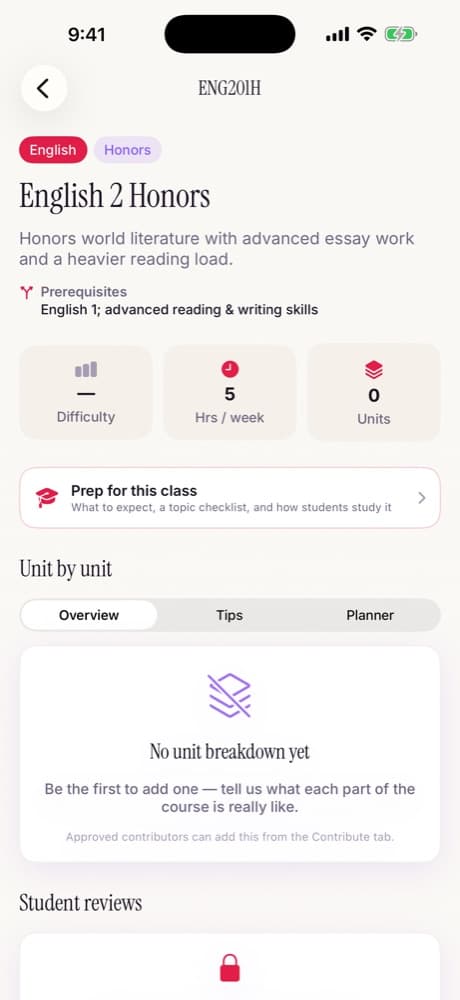 CourseCat course screen